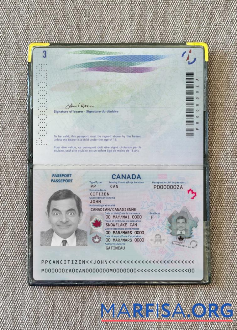 Downloadable Canada passport 2023 present version 2 photolook sample